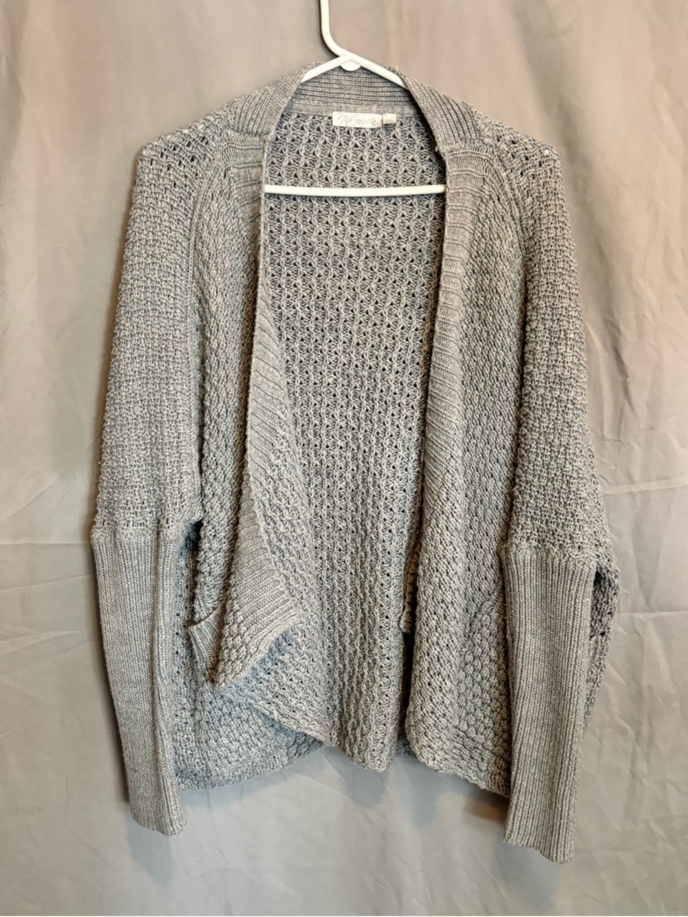 Cozy Open-Front Knit Cardigan Sweater - Light Gray